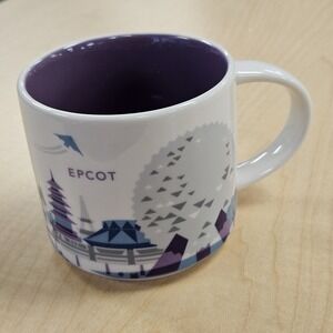 Starbucks Disney Parks You Are Here EPCOT 14 oz Coffee Mug Purple Interior